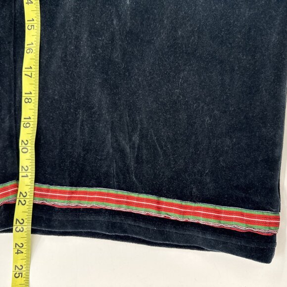 MICHAEL SIMON Womens Pant Suit Set Black Velour Christmas Embroidered Holiday - Picture 15 of 16